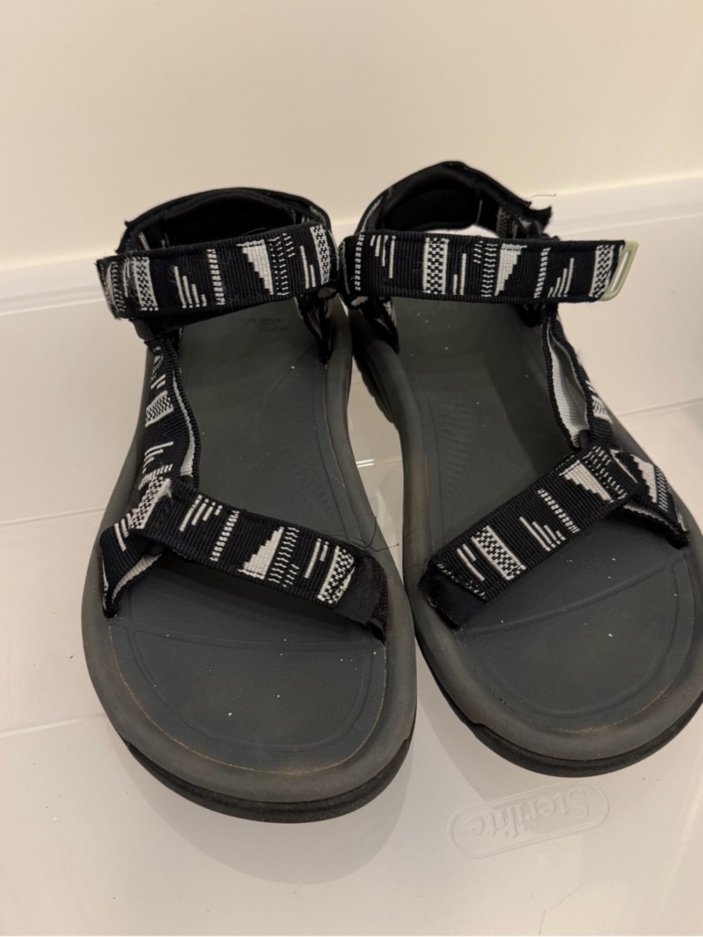 Teva Black and White Strappy Sport Sandals
